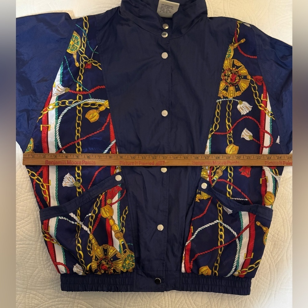 Vintage 1990s Windbreaker Nylon Navy Jacket Medium - Picture 7 of 11